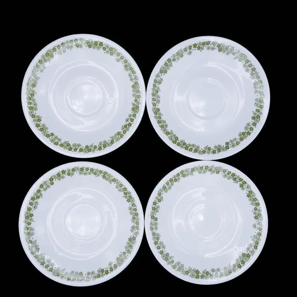 Vintage Corelle Spring Blossom 6-1/4" Saucer Plates Set of Four (No Cups) Crazy